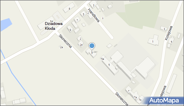 Dziadowa Kłoda, Słoneczna, 3, mapa Dziadowa Kłoda