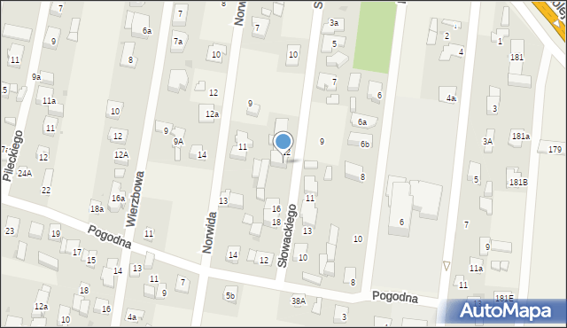 Dziekanów Leśny, Słowackiego Juliusza, 14, mapa Dziekanów Leśny