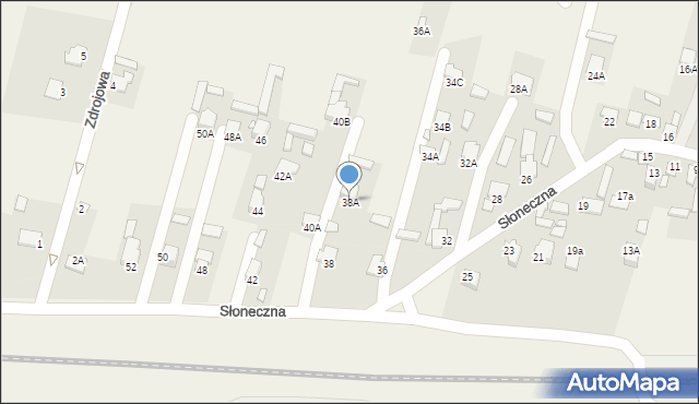 Dziurów, Słoneczna, 38A, mapa Dziurów