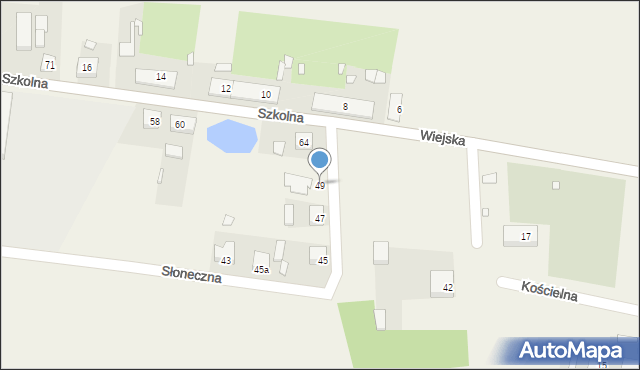 Fabianów, Słoneczna, 49, mapa Fabianów