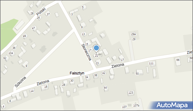 Falsztyn, Słoneczna, 21, mapa Falsztyn