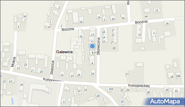 Galewice, Słoneczna, 5, mapa Galewice