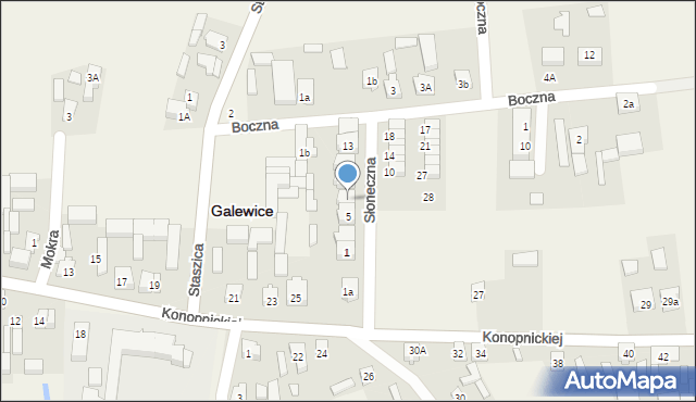 Galewice, Słoneczna, 7, mapa Galewice