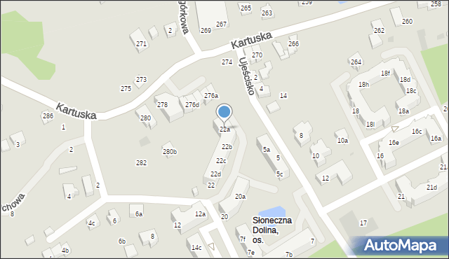 Gdańsk, Słoneczna Dolina, 22a, mapa Gdańska