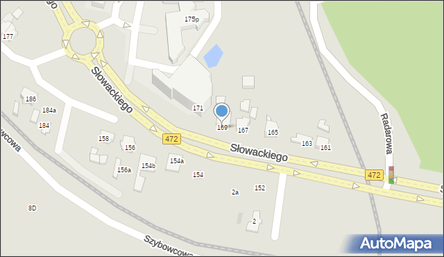 Gdańsk, Słowackiego Juliusza, 169, mapa Gdańska