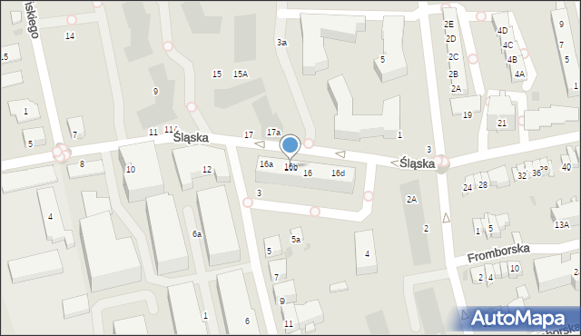 Gdańsk, Śląska, 16b, mapa Gdańska