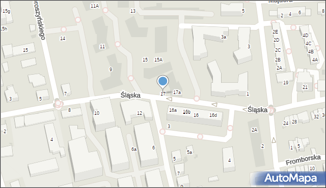 Gdańsk, Śląska, 17, mapa Gdańska