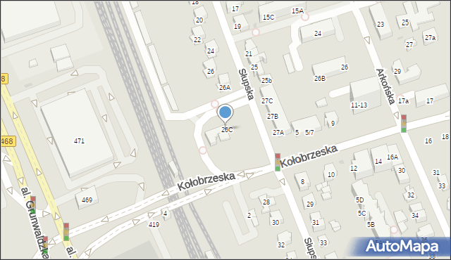 Gdańsk, Słupska, 26C, mapa Gdańska