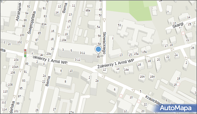 Gdynia, Słowackiego Juliusza, 60, mapa Gdyni