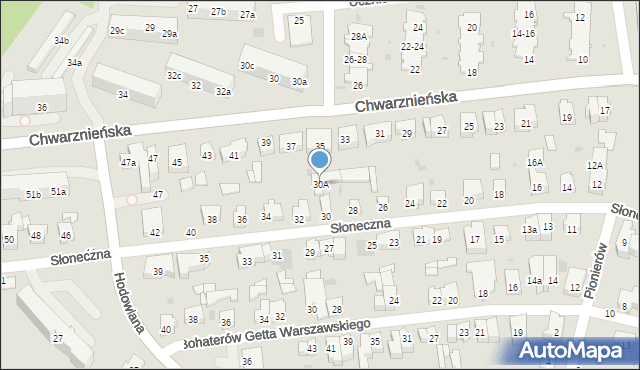 Gdynia, Słoneczna, 30A, mapa Gdyni