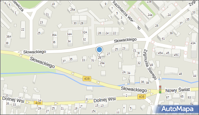 Gliwice, Słowackiego Juliusza, 29, mapa Gliwic