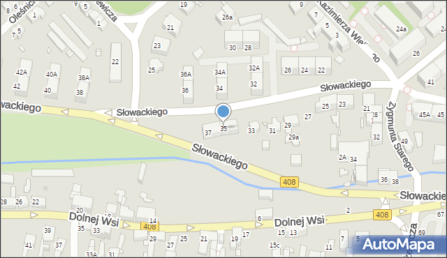 Gliwice, Słowackiego Juliusza, 35, mapa Gliwic