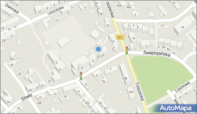 Gliwice, Śliwki Jana, 4, mapa Gliwic