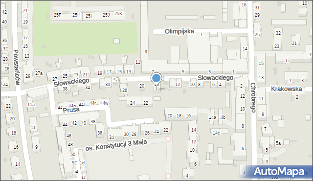 Głubczyce, Słowackiego Juliusza, 18, mapa Głubczyce