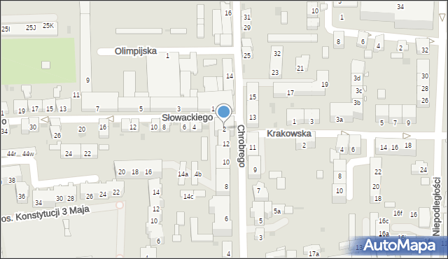 Głubczyce, Słowackiego Juliusza, 2, mapa Głubczyce