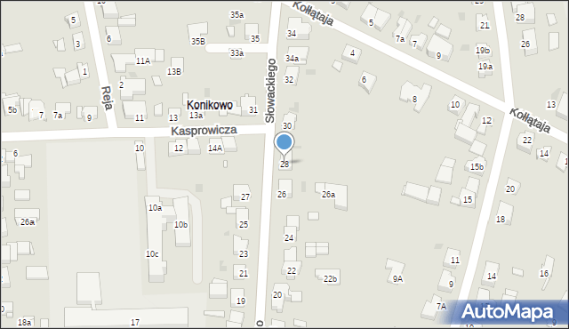 Gniezno, Słowackiego Juliusza, 28, mapa Gniezna