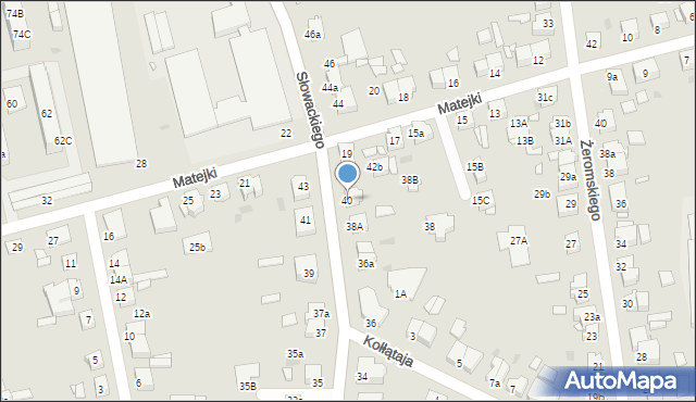 Gniezno, Słowackiego Juliusza, 40, mapa Gniezna