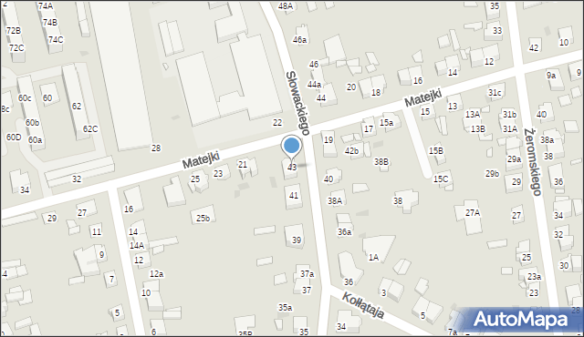 Gniezno, Słowackiego Juliusza, 43, mapa Gniezna