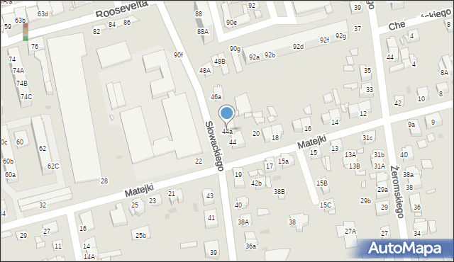 Gniezno, Słowackiego Juliusza, 44a, mapa Gniezna