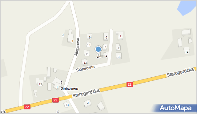 Gniszewo, Słoneczna, 4A, mapa Gniszewo