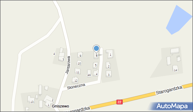 Gniszewo, Słoneczna, 6, mapa Gniszewo