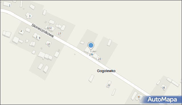 Gogolewko, Słonecznikowa, 19, mapa Gogolewko