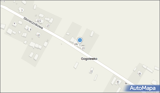 Gogolewko, Słonecznikowa, 21, mapa Gogolewko