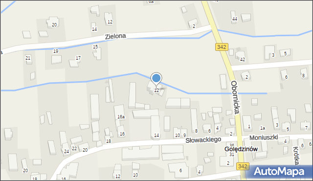 Golędzinów, Słowackiego Juliusza, 12, mapa Golędzinów