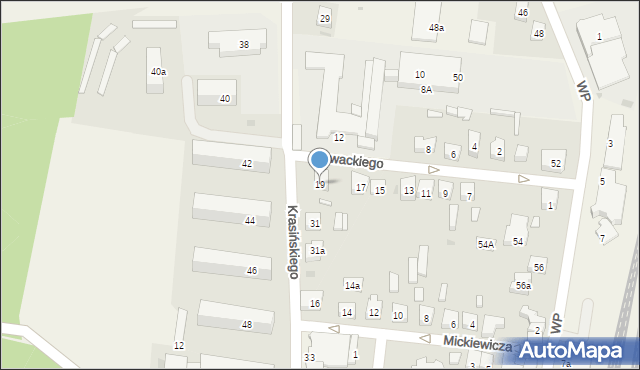 Gomunice, Słowackiego Juliusza, 19, mapa Gomunice