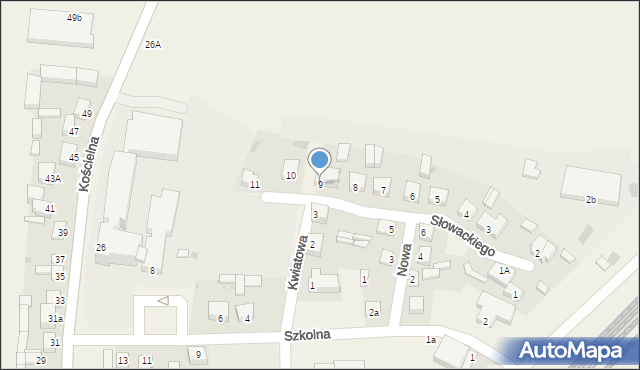 Gorzkowice, Słowackiego Juliusza, 9, mapa Gorzkowice