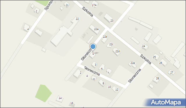 Gościęcin, Słoneczna, 1, mapa Gościęcin