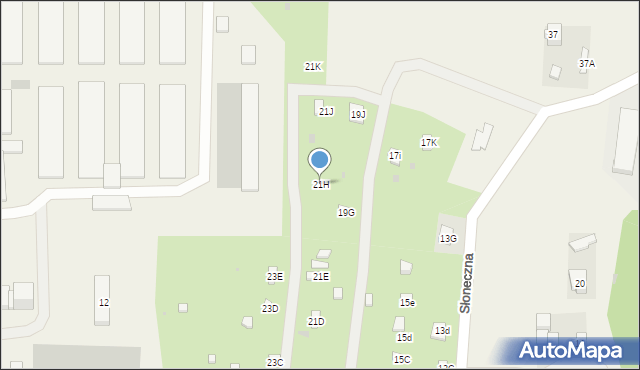 Grabowo Kościerskie, Słoneczna, 21H, mapa Grabowo Kościerskie