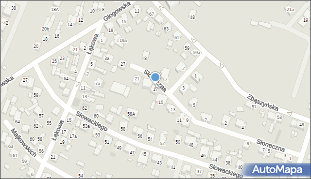 Grodzisk Wielkopolski, Słoneczna, 17, mapa Grodzisk Wielkopolski