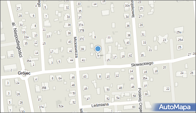 Grójec, Słowackiego Juliusza, 7, mapa Grójec