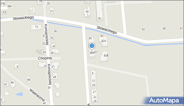 Grójec, Słowackiego Juliusza, 80A, mapa Grójec
