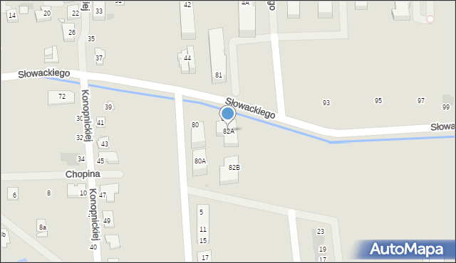 Grójec, Słowackiego Juliusza, 82A, mapa Grójec