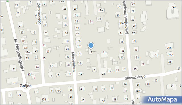 Grójec, Słowackiego Juliusza, 9, mapa Grójec