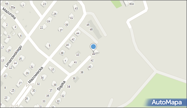 Gryfino, Śląska, 44, mapa Gryfino