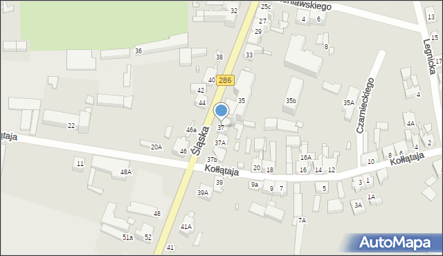 Gubin, Śląska, 37, mapa Gubin