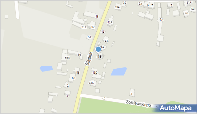 Gubin, Śląska, 43B, mapa Gubin