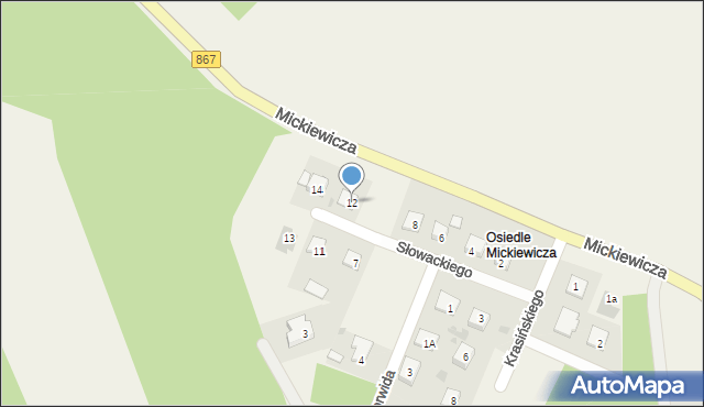 Horyniec-Zdrój, Słowackiego Juliusza, 12, mapa Horyniec-Zdrój