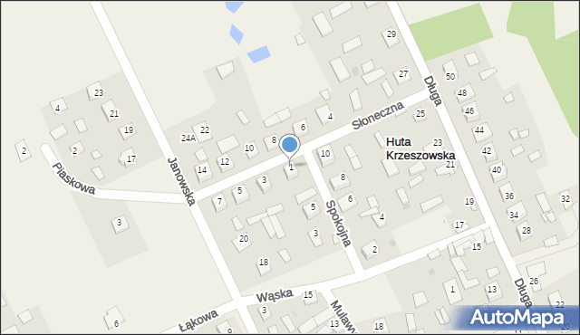 Huta Krzeszowska, Słoneczna, 1, mapa Huta Krzeszowska