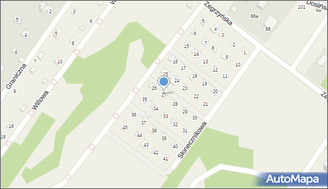 Jachranka, Słonecznikowa, 27, mapa Jachranka