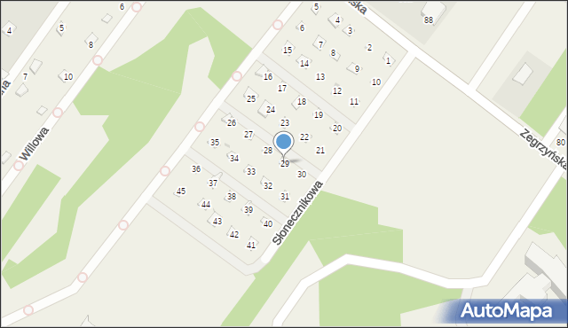 Jachranka, Słonecznikowa, 29, mapa Jachranka