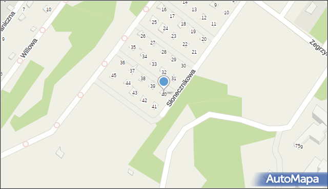 Jachranka, Słonecznikowa, 40, mapa Jachranka