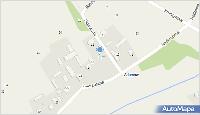 Jamno, Słoneczna, 14, mapa Jamno