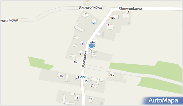 Janów, Słowikowa, 9, mapa Janów