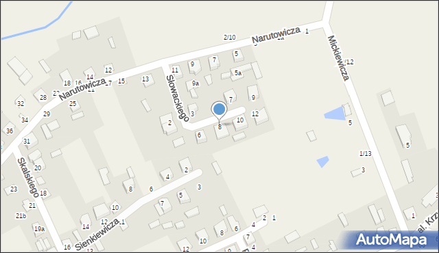 Janów Podlaski, Słowackiego Juliusza, 8, mapa Janów Podlaski