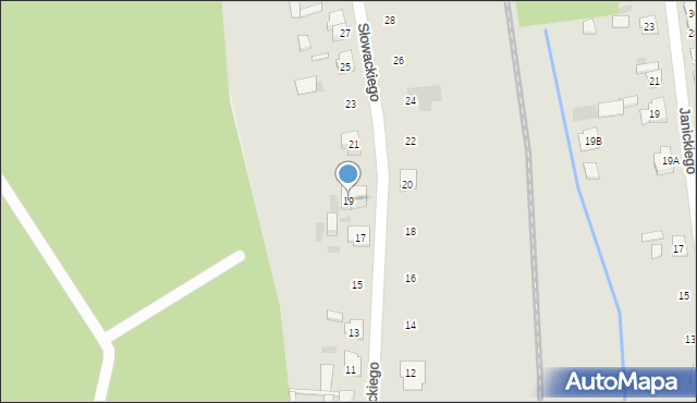 Janowiec Wielkopolski, Słowackiego Juliusza, 19, mapa Janowiec Wielkopolski