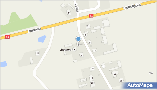 Janowo, Słoneczna, 4, mapa Janowo